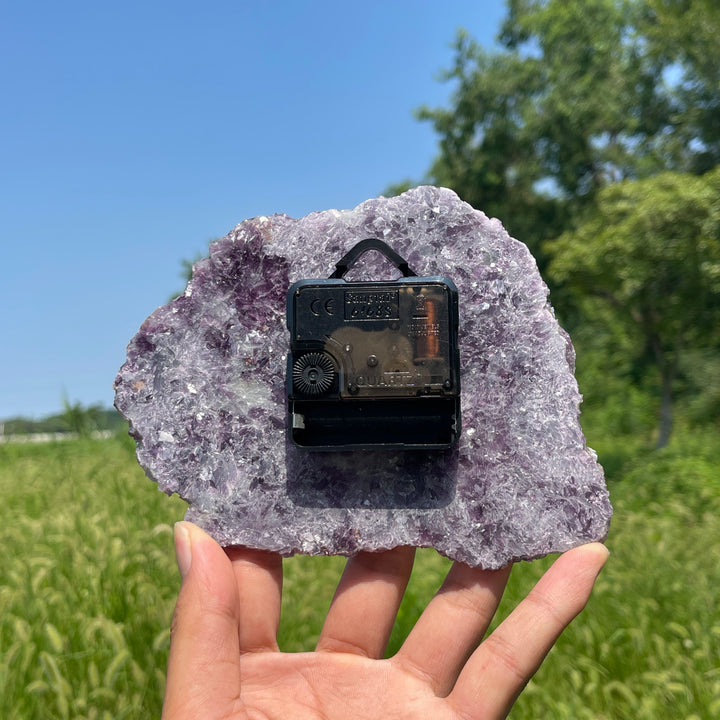 Unique,Natural Crystal Lepidolite Clock Ornament