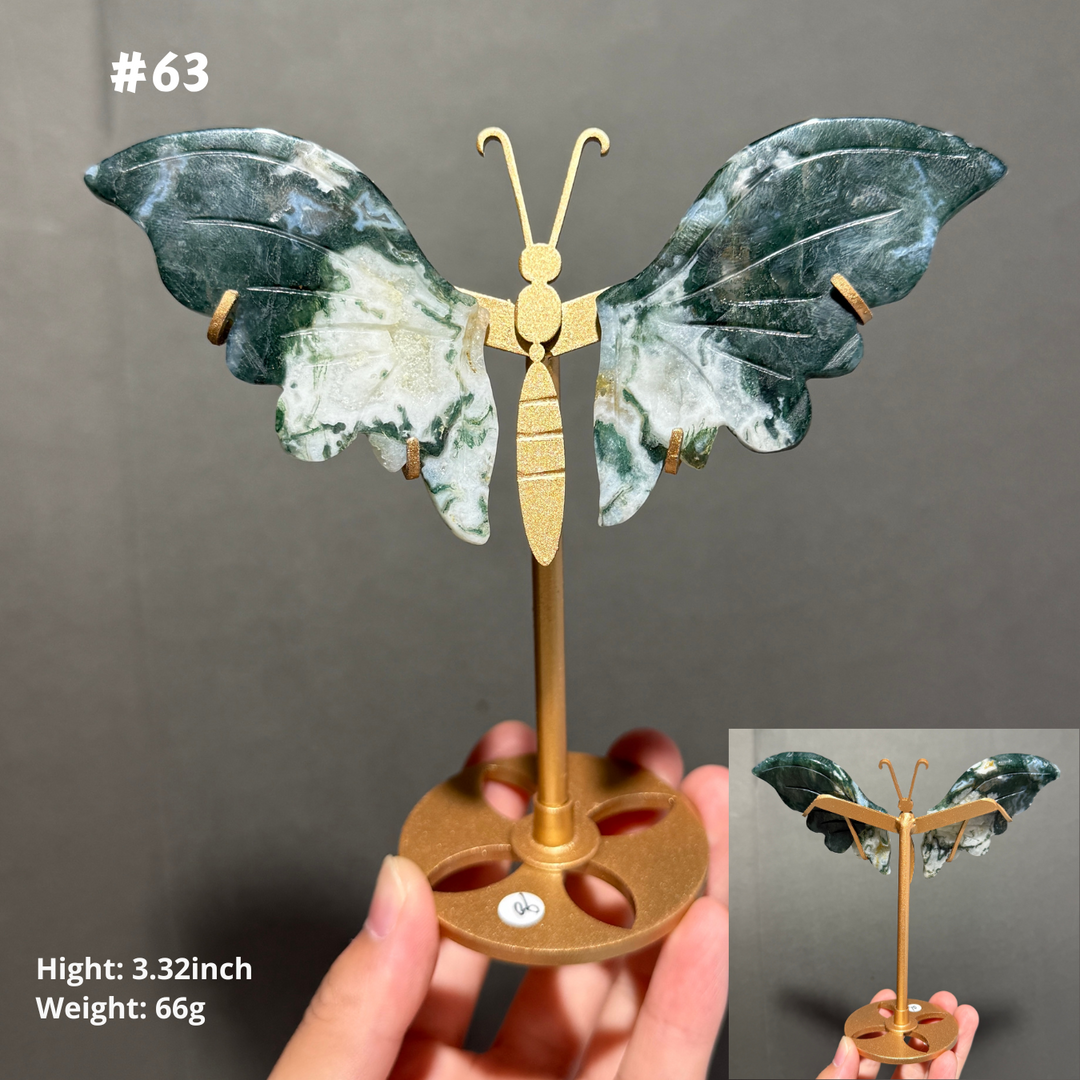 Unique,Moss Agate Butterfly
