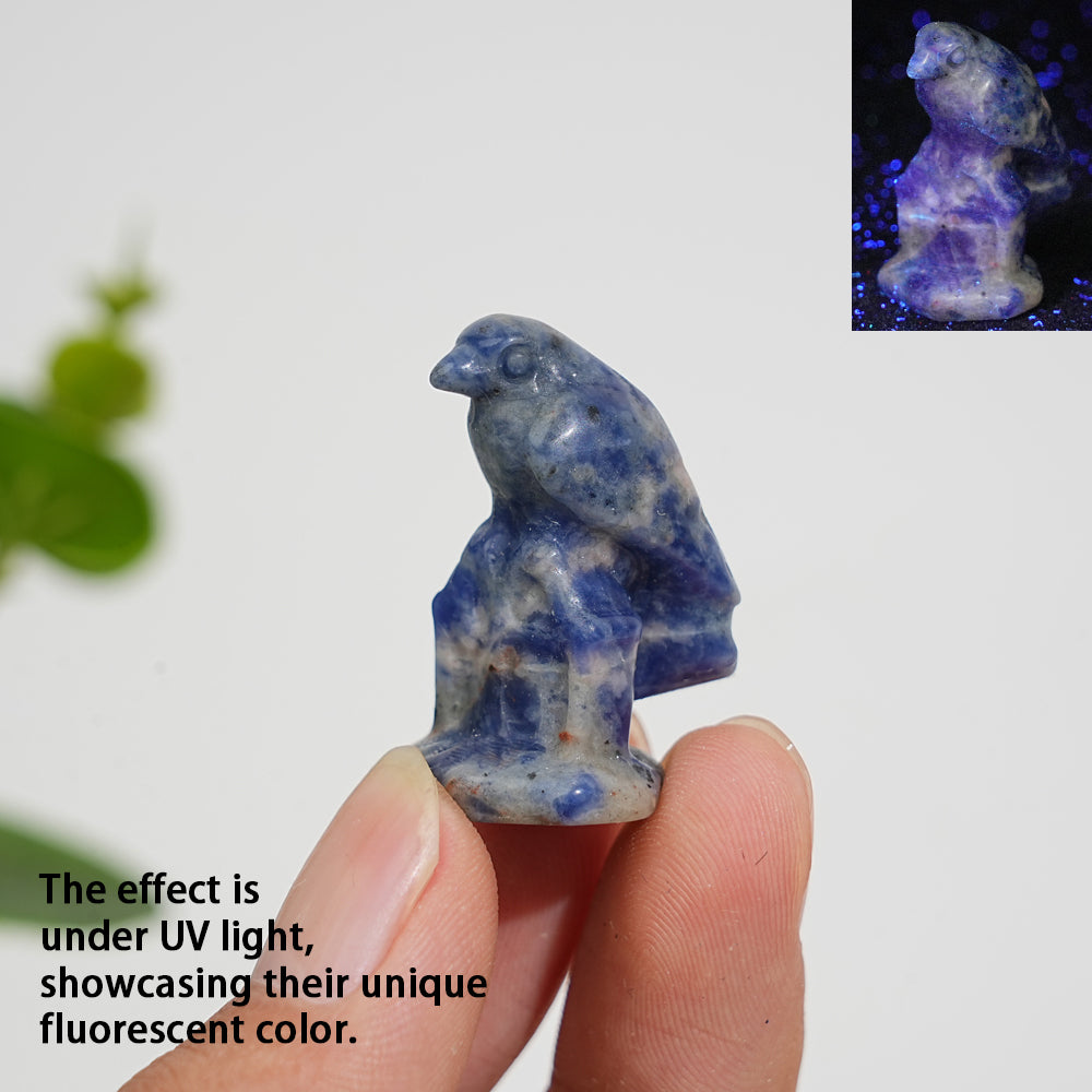 Natural Crystal Carving Mixed Materials Crow