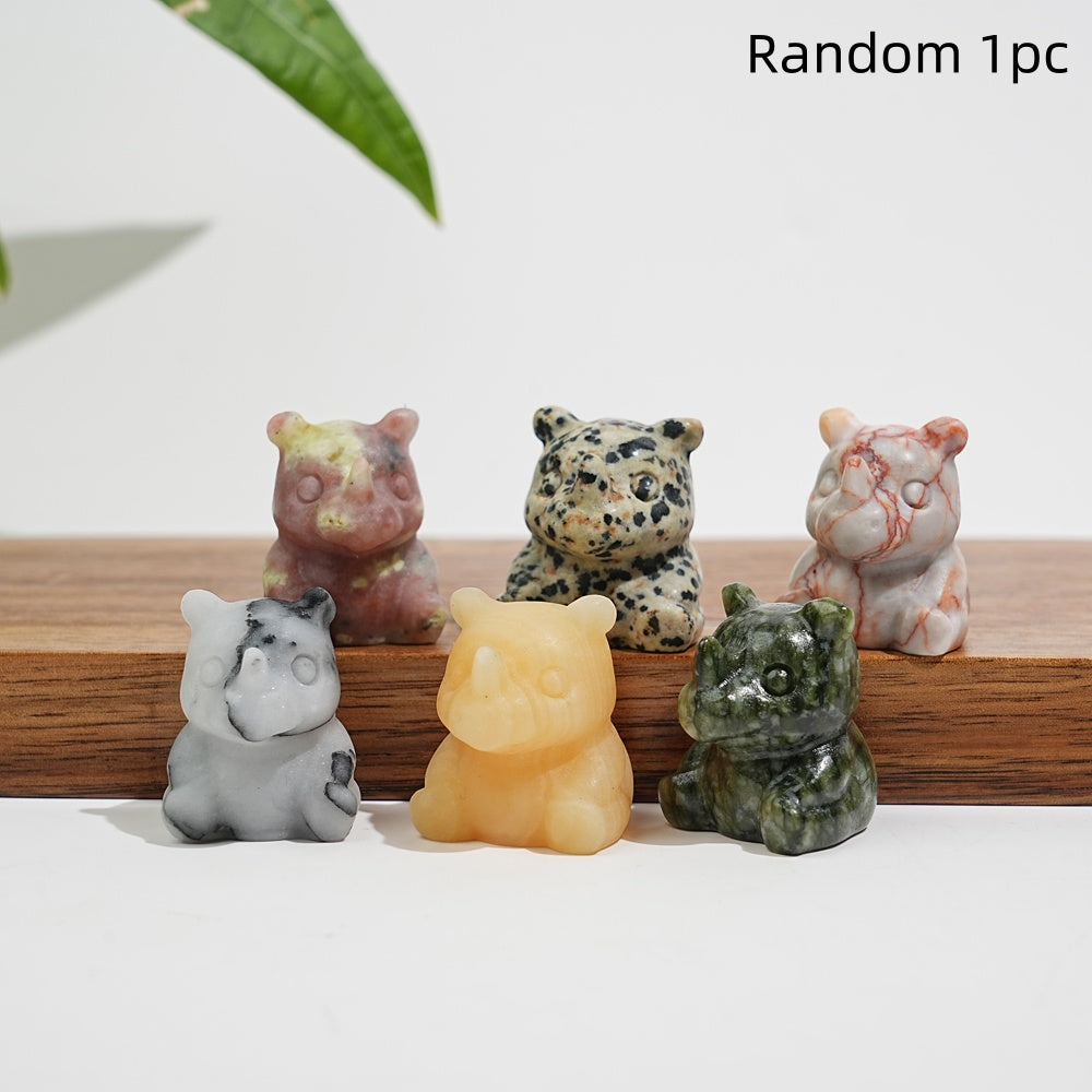 Natural Crystal Mini Rhinoceros Carving