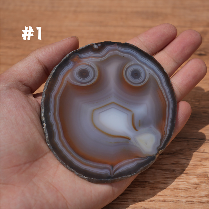 Unique, Agate Slice Smiley Face