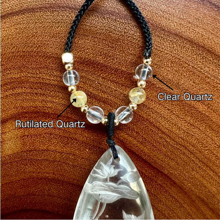 Unique Natural Garden Quartz Intaglio Crystal Pendant