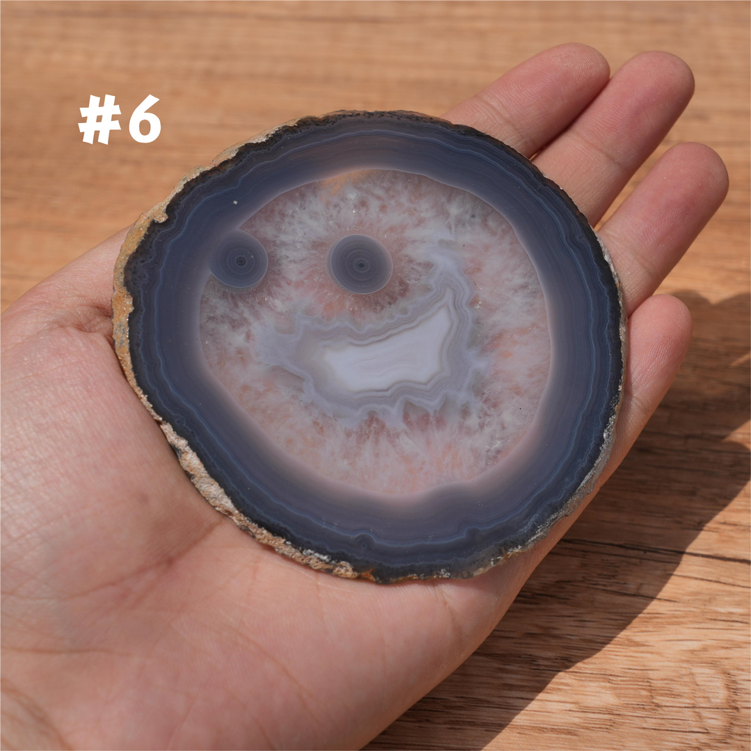 Unique, Agate Slice Smiley Face