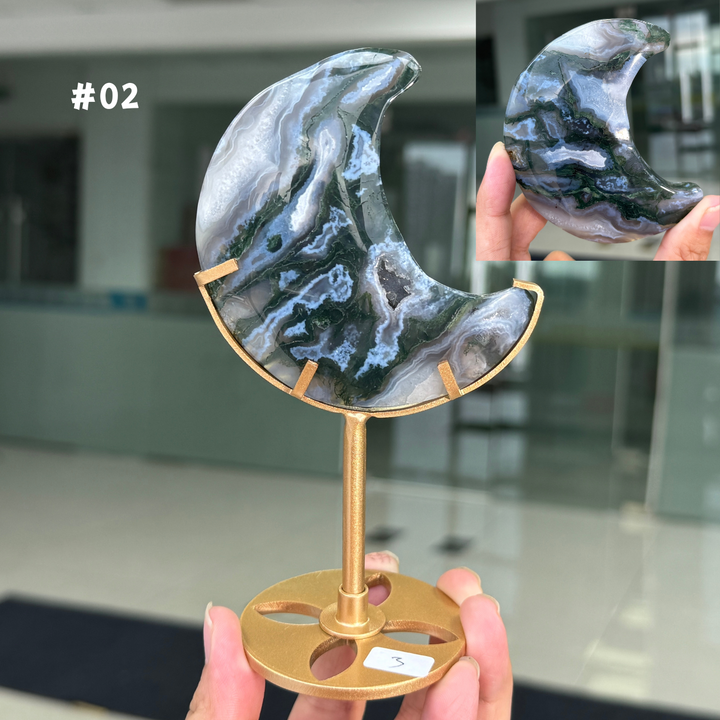 Unique,Moss Agate Moon