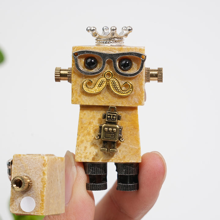 A Slightly Imperfect Natural Crystal Yellow Aventurine Robot