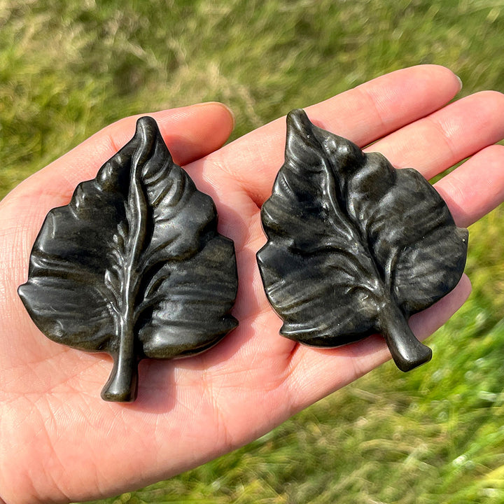 Natural Crystal Carving Leaf