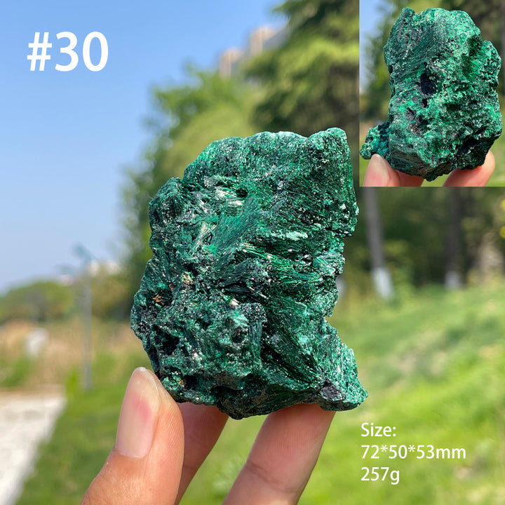 Unique,Natural Crystal Acicular Malachite Raw