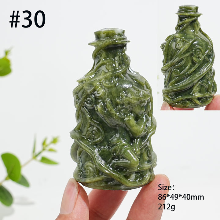 Unique,Natural Crystal Magic Potion Bottle Carving