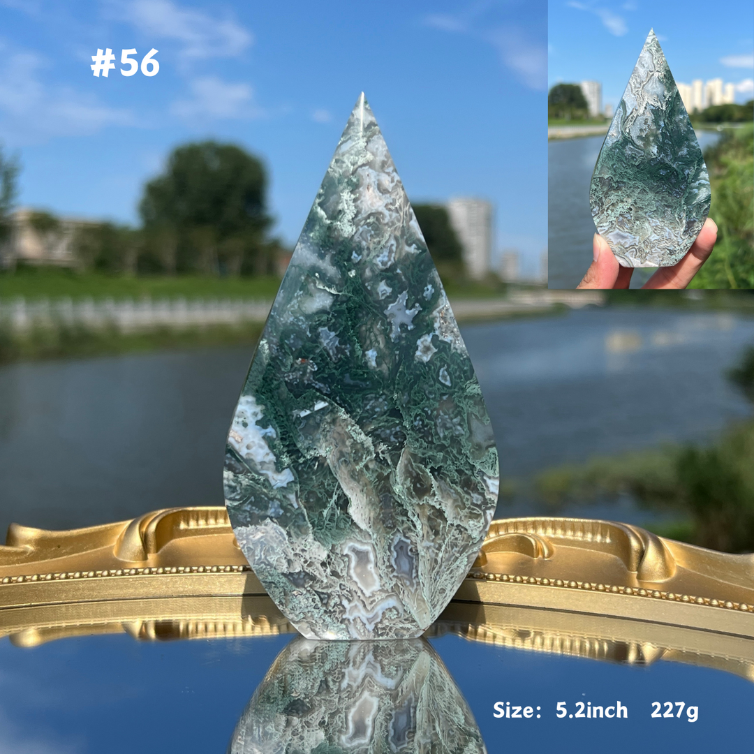 Unique,Moss Agate Teardrop
