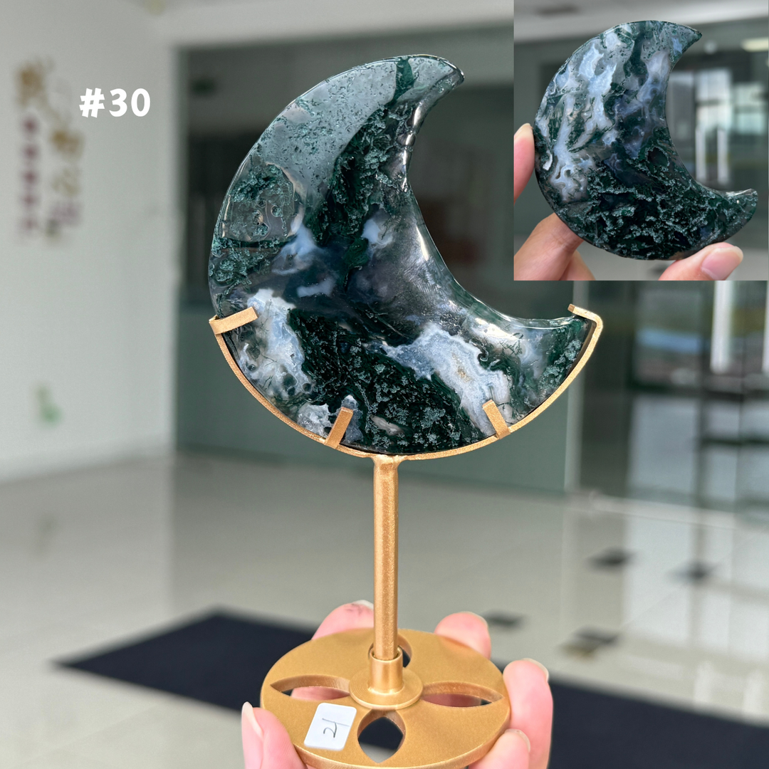 Unique,Moss Agate Moon