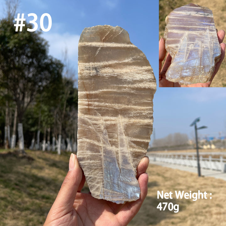 Unique,Natural Crystal Moonstone Slices