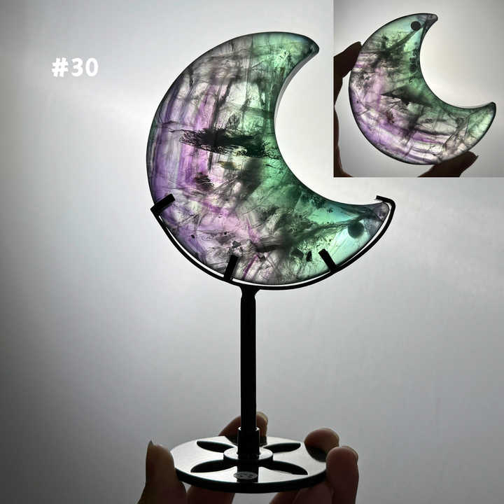 Unique,Rainbow Fluorite Moon
