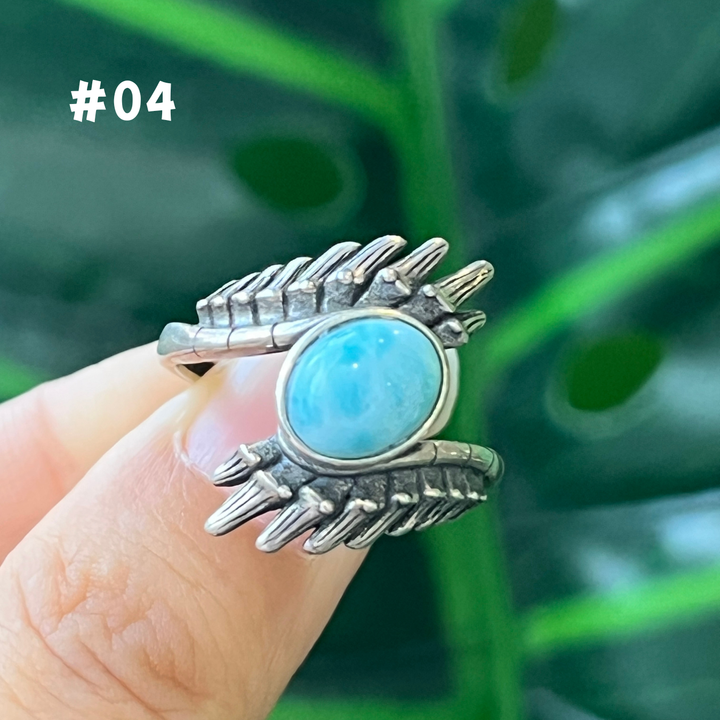 Natural Larimar Ring, S925-2