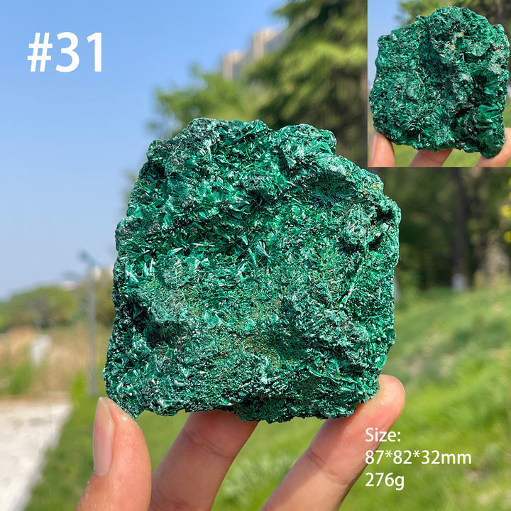Unique,Natural Crystal Acicular Malachite Raw