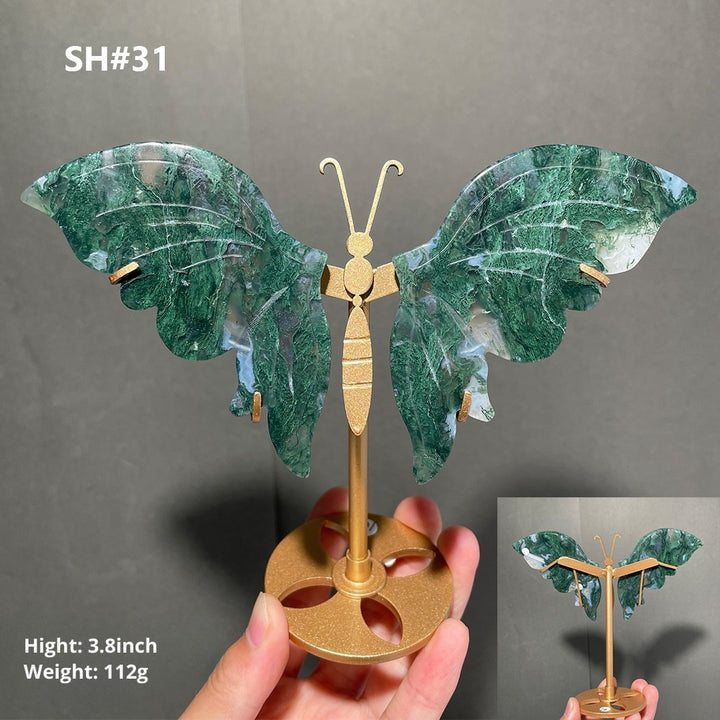 Unique,Moss Agate Butterfly