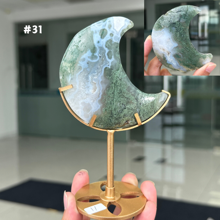 Unique,Moss Agate Moon