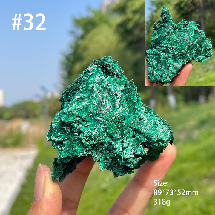 Unique,Natural Crystal Acicular Malachite Raw