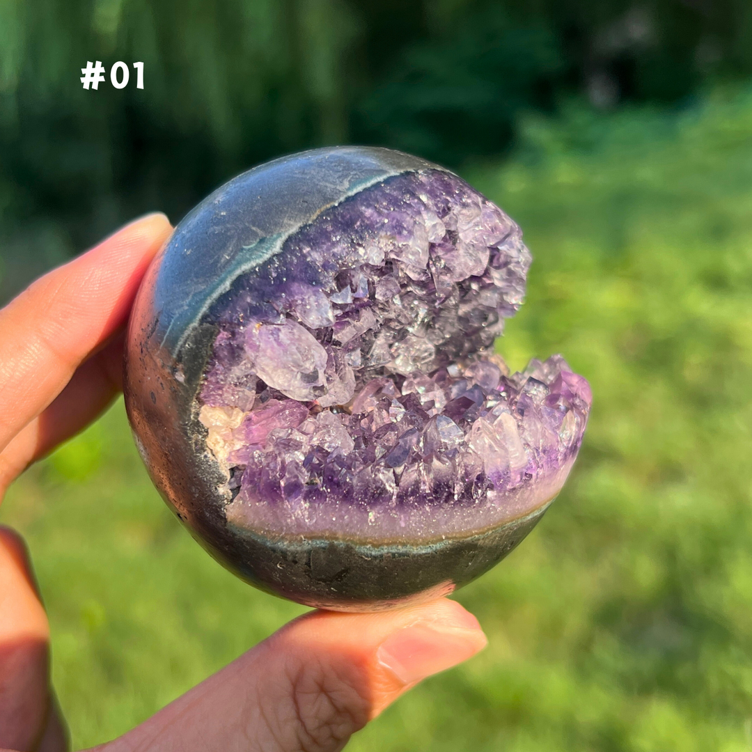 Unique,Amethyst Geode Sphere