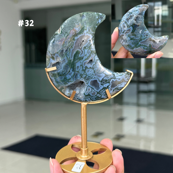 Unique,Moss Agate Moon
