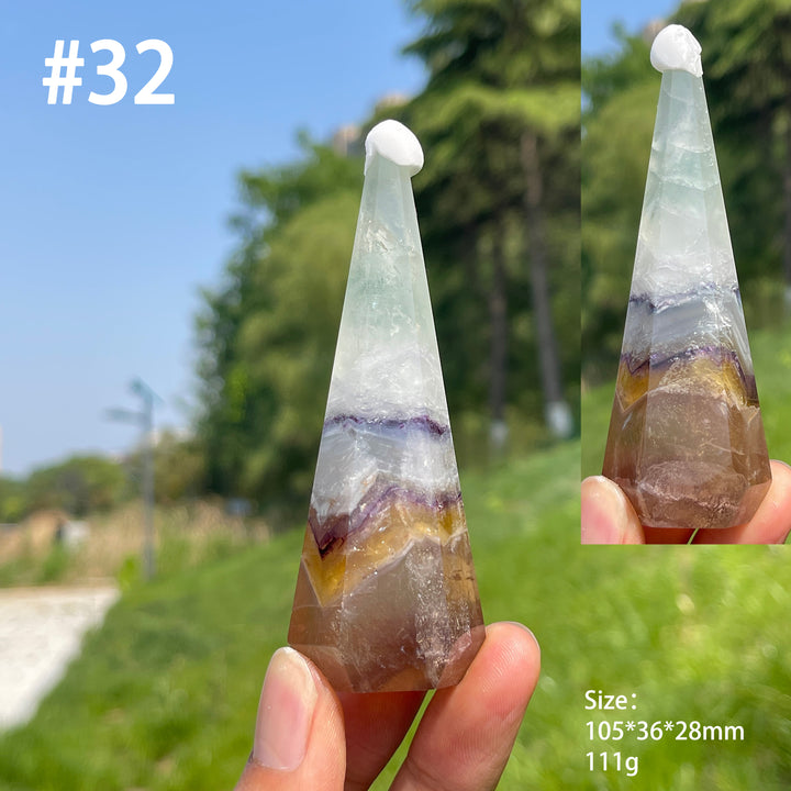 Unique,Natural Crystal Fluorite Diamond Tower