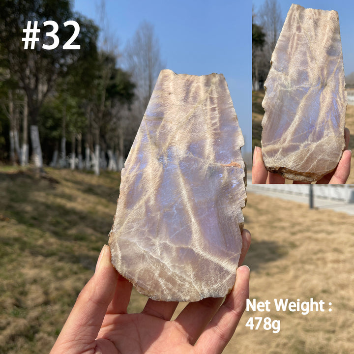 Unique,Natural Crystal Moonstone Slices