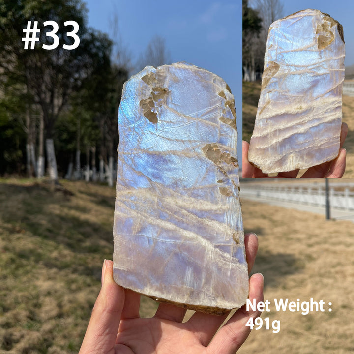 Unique,Natural Crystal Moonstone Slices