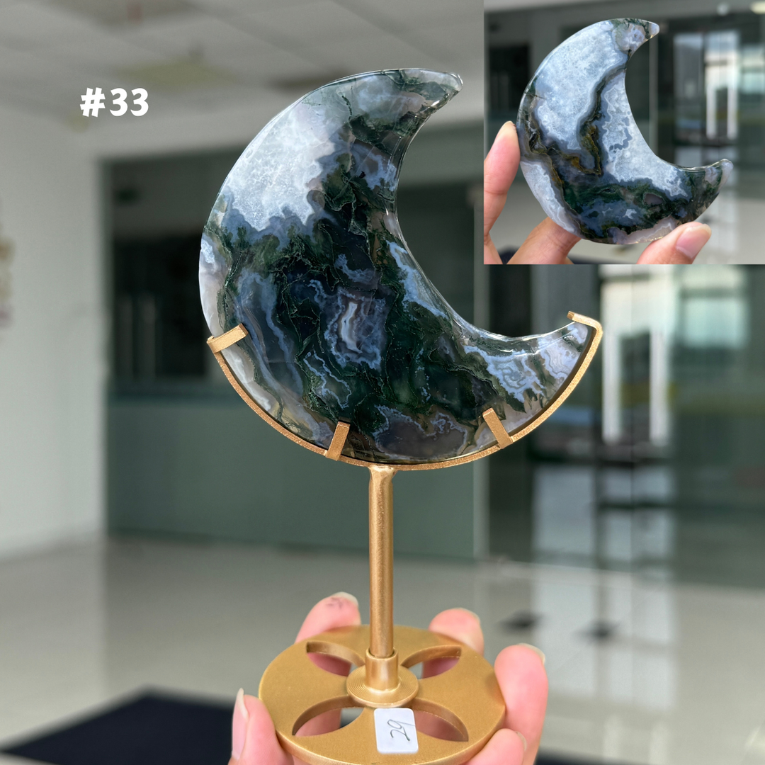 Unique,Moss Agate Moon