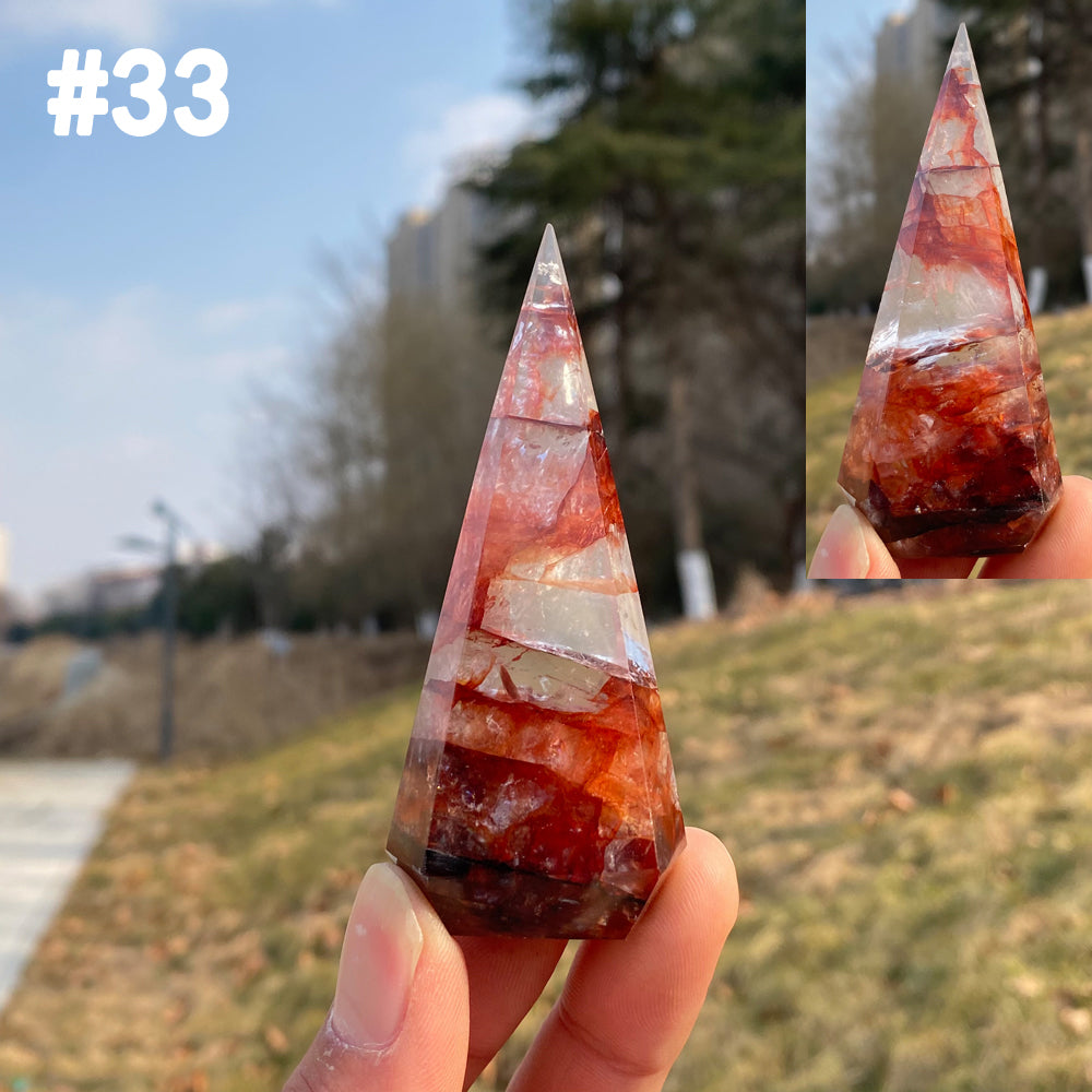 Unique,Natural Crystal Fire Quartz Diamond Tower