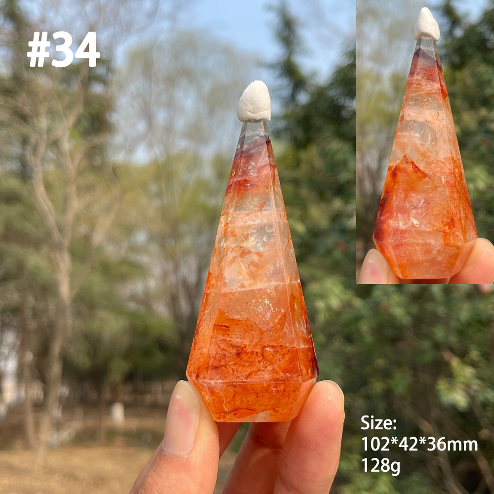 Unique,Natural Crystal Fire Quartz Diamond Tower