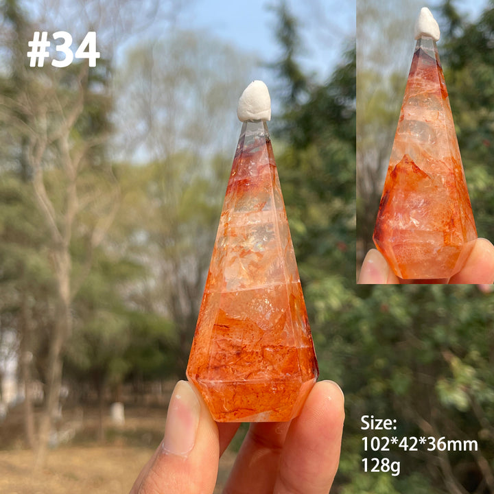 Unique,Natural Crystal Fire Quartz Diamond Tower