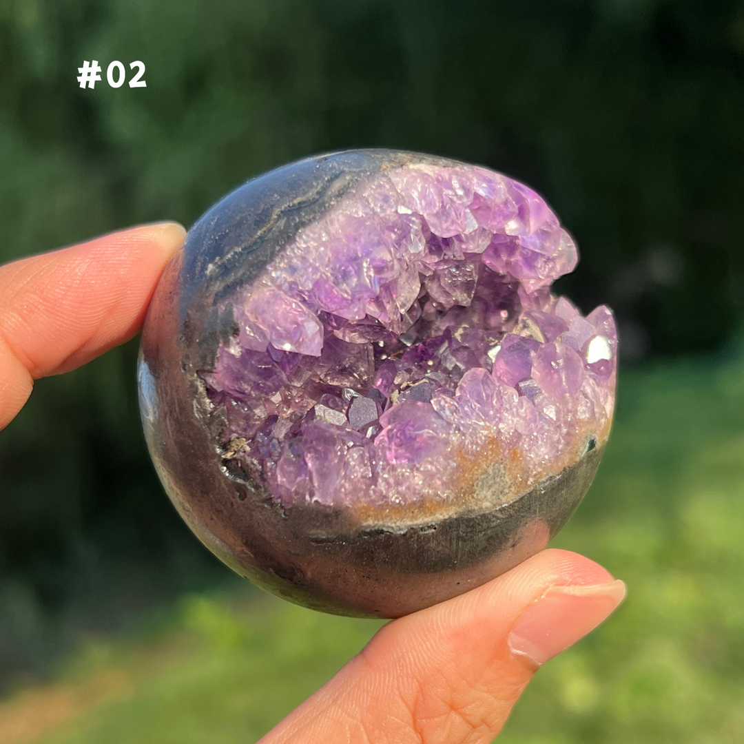 Unique,Amethyst Geode Sphere