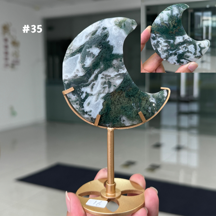 Unique,Moss Agate Moon
