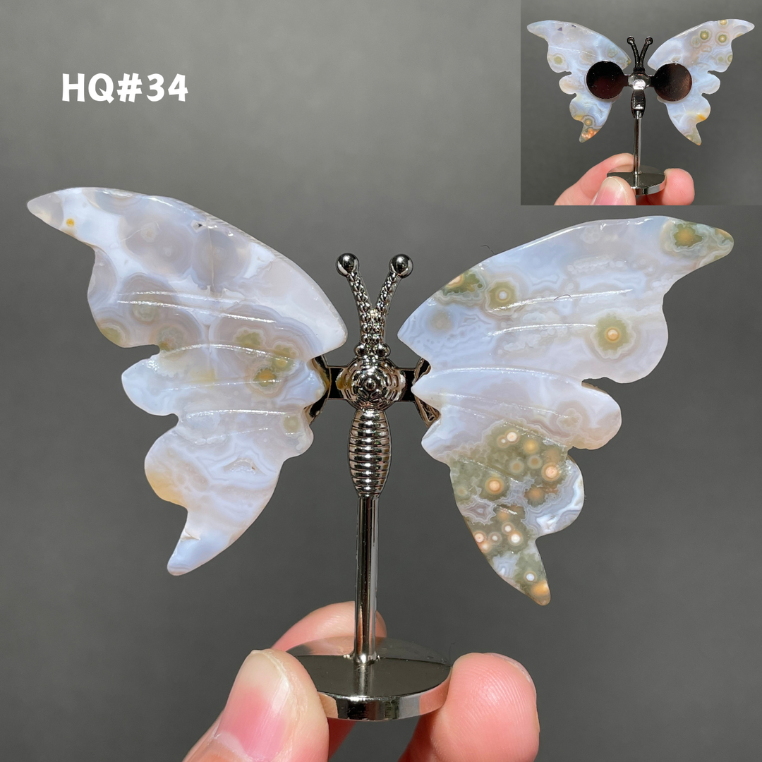 Unique,8th Vein Ocean Jasper Butterfly