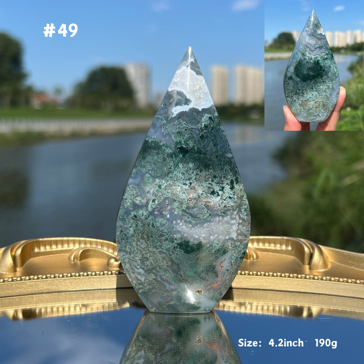 Unique,Moss Agate Teardrop