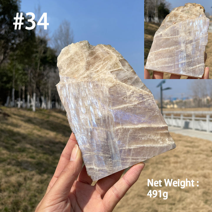 Unique,Natural Crystal Moonstone Slices