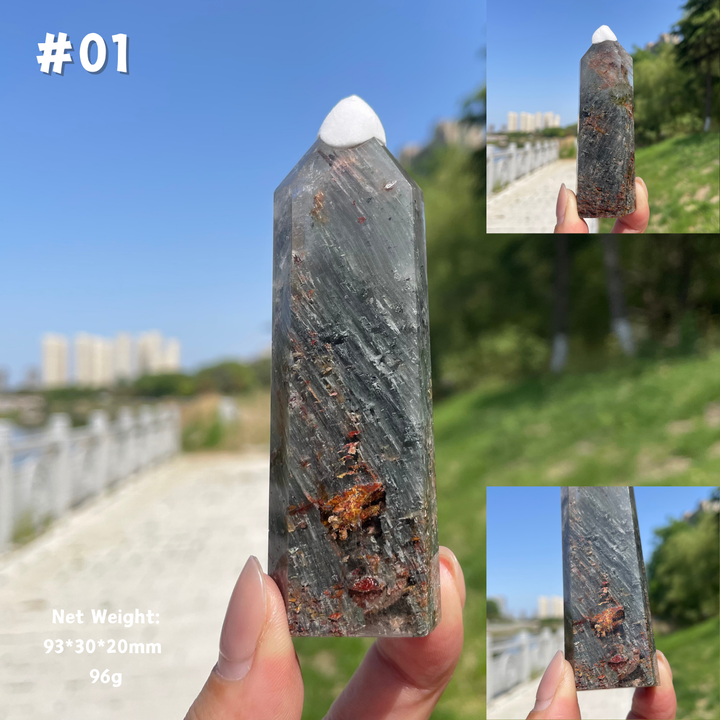 Unique,Natural Garden Quartz Crystal Point