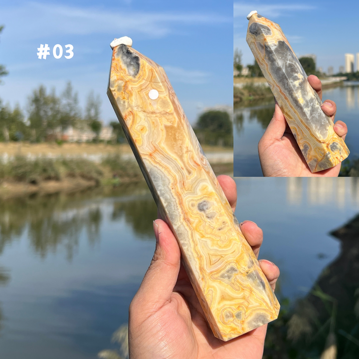 Natural Crazy Lace Agate Tower