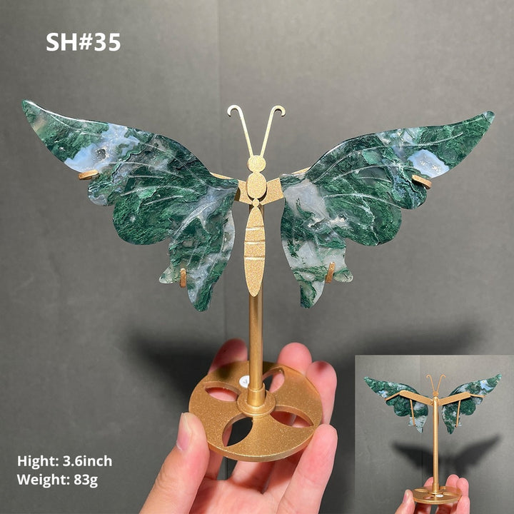 Unique,Moss Agate Butterfly