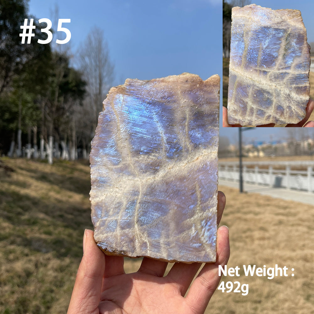 Unique,Natural Crystal Moonstone Slices