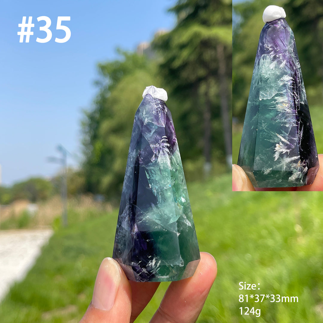 Unique,Natural Crystal Fluorite Diamond Tower