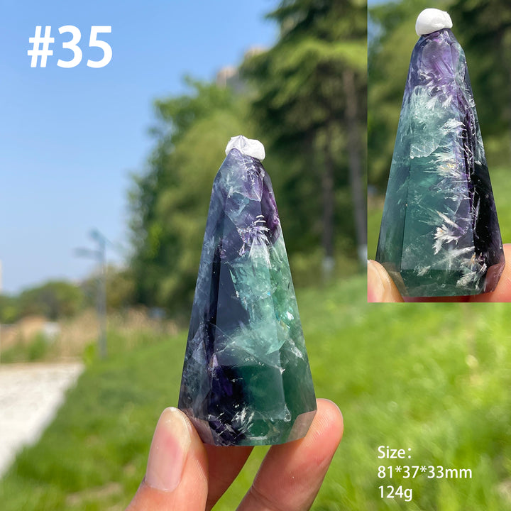 Unique,Natural Crystal Fluorite Diamond Tower