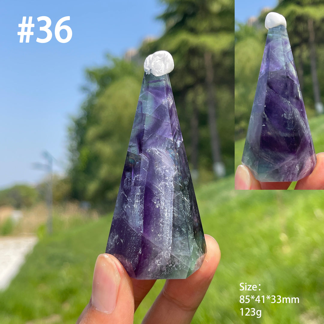 Unique,Natural Crystal Fluorite Diamond Tower
