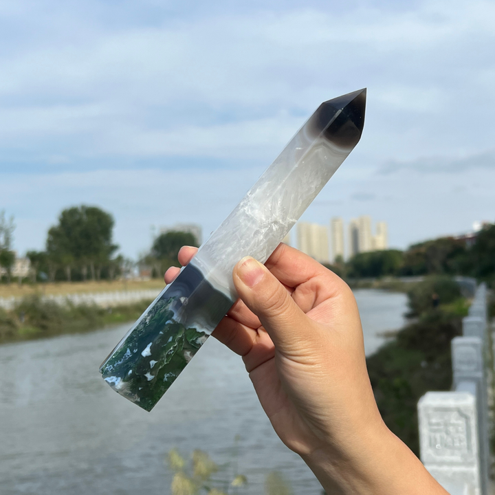 Natura Moss Agate Tower