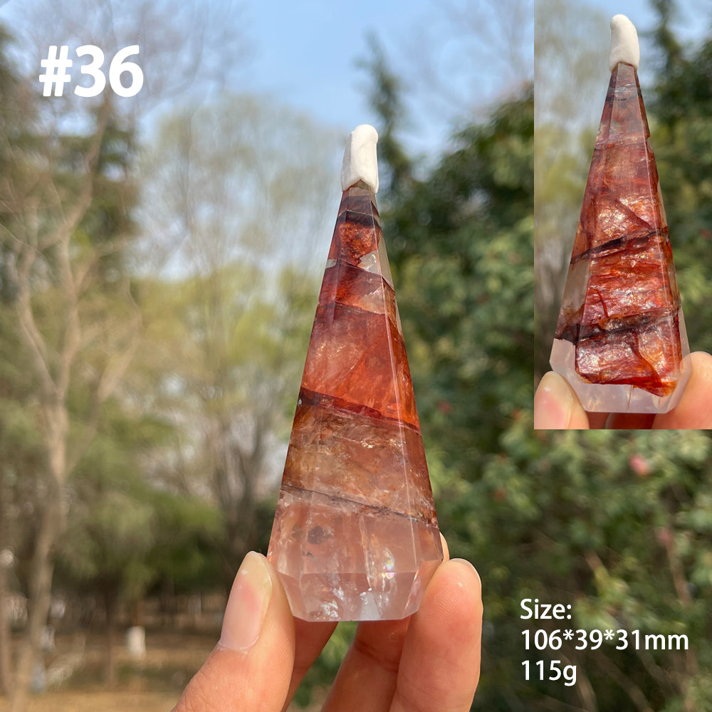 Unique,Natural Crystal Fire Quartz Diamond Tower