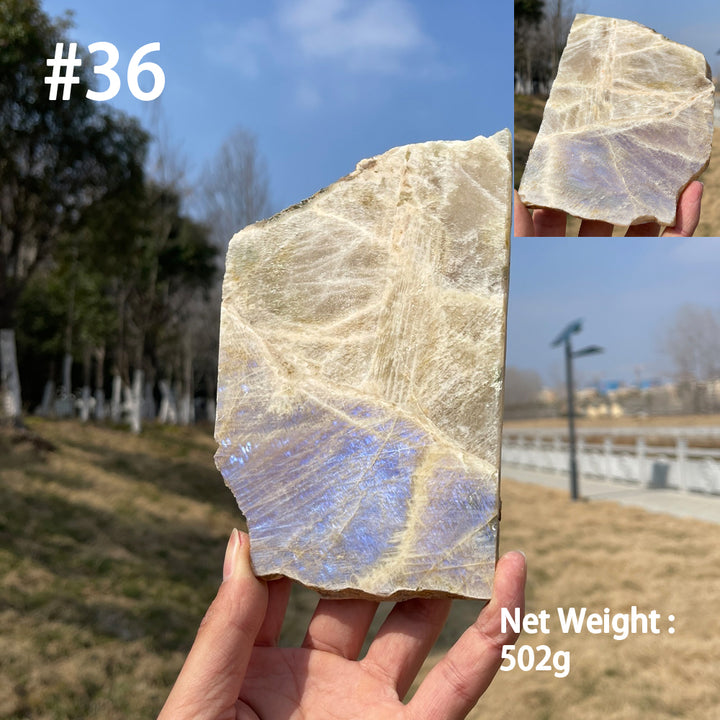 Unique,Natural Crystal Moonstone Slices