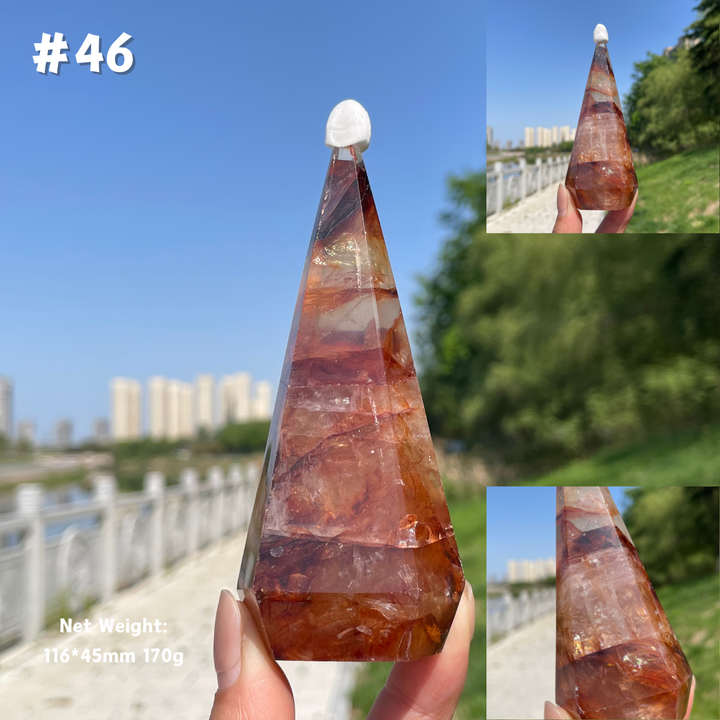 Unique,Natural Crystal Fire Quartz Diamond Tower