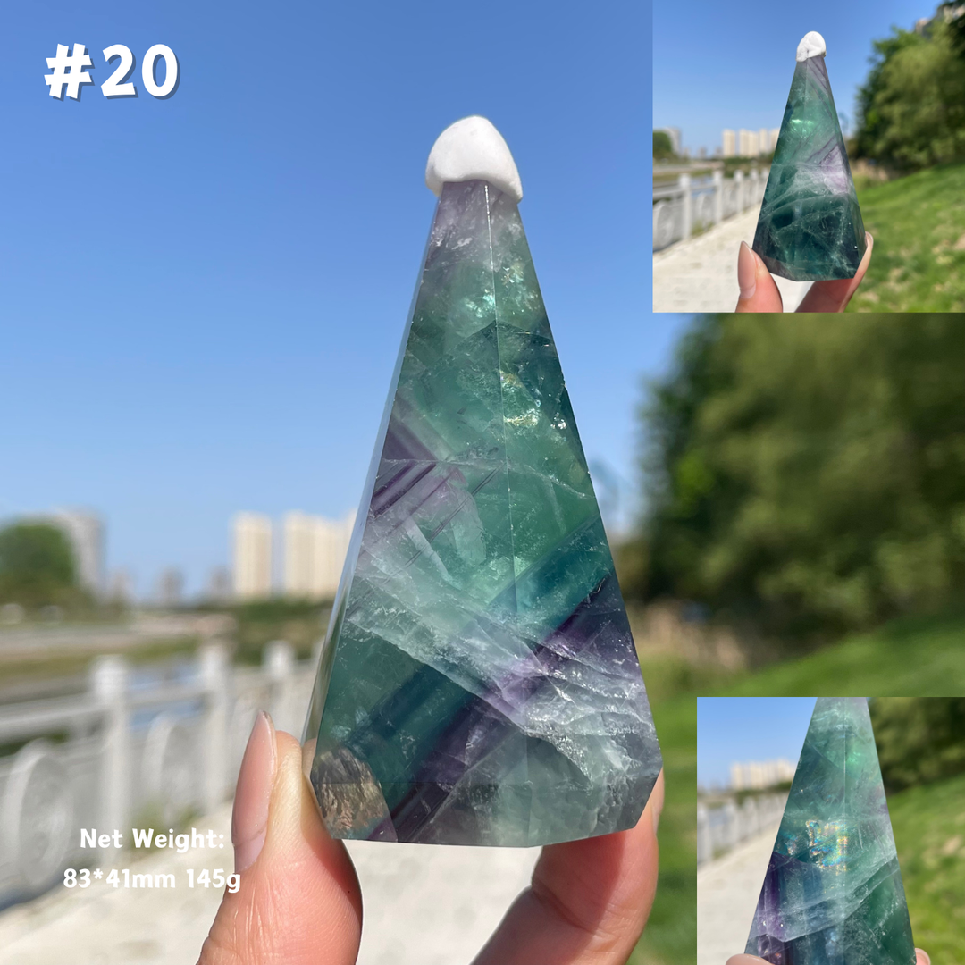 Unique,Natural Crystal Fluorite Diamond Tower