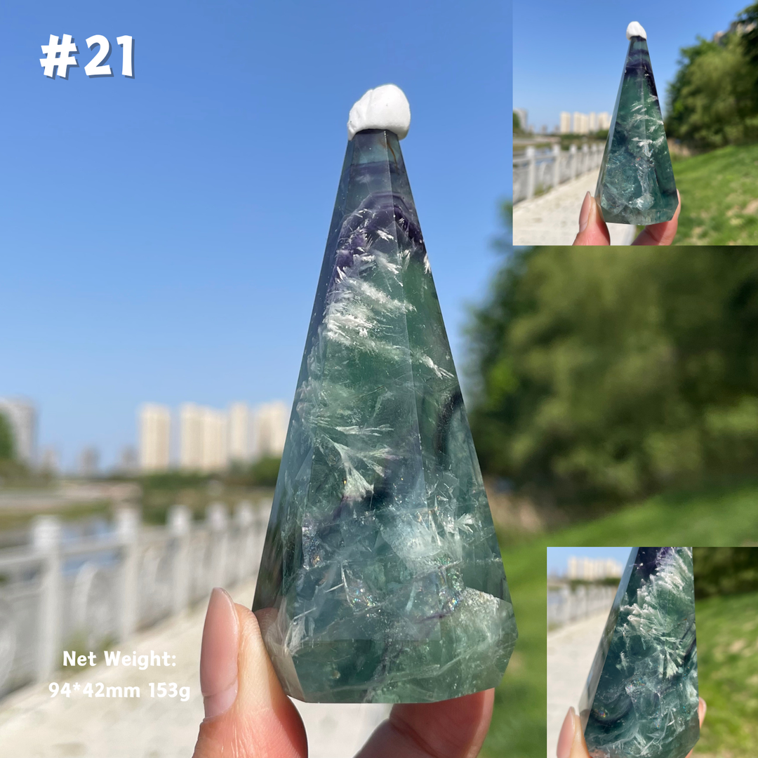 Unique,Natural Crystal Fluorite Diamond Tower