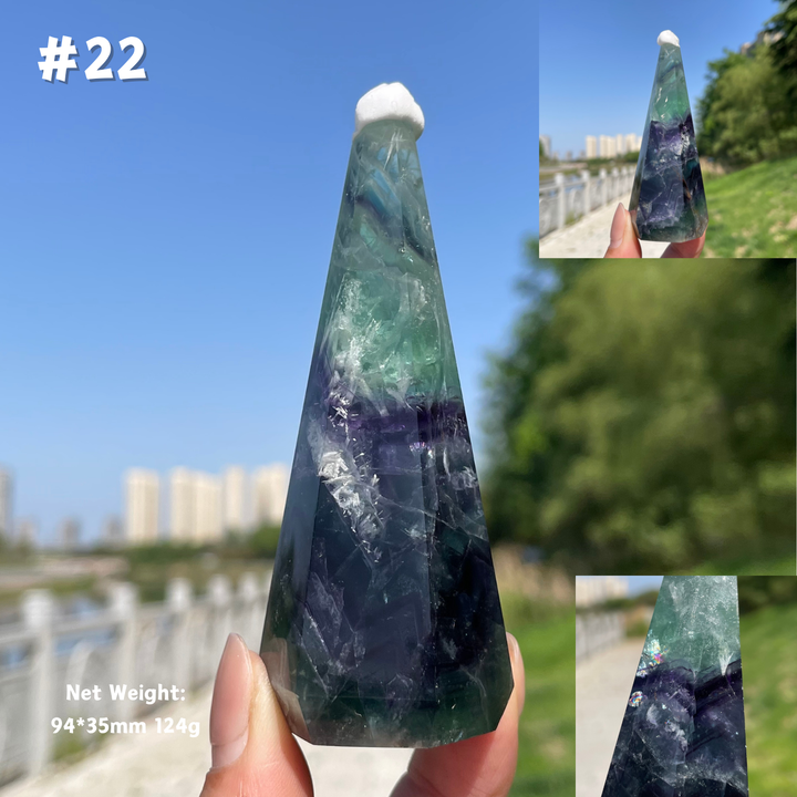 Unique,Natural Crystal Fluorite Diamond Tower