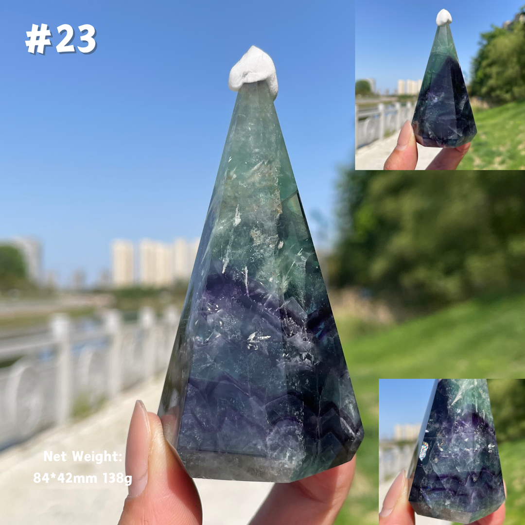 Unique,Natural Crystal Fluorite Diamond Tower